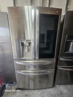 LG INSTAVIEW STAINLESS STEEL FRENCH DOOR REFRIGERATOR LARGE CAPACITY 30CU FT