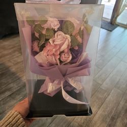 Flower Bouquet In Box With Lights