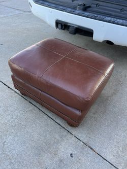 All Leather Ottoman, Extra Large