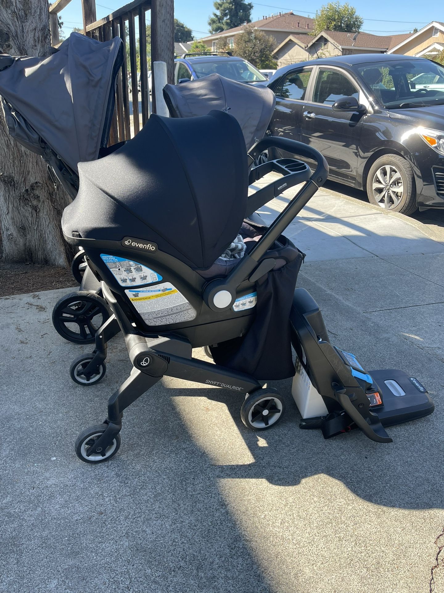 2 Strollers (Evenflo + Babytrend)