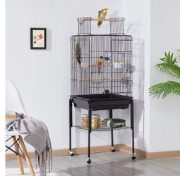 Blackbird cage with stand and wheels