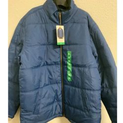 $40🍓🍓⚡️Weatherproof Vintage Men’s Fleece Lined Puffer Jacket BLUE (XL) 054