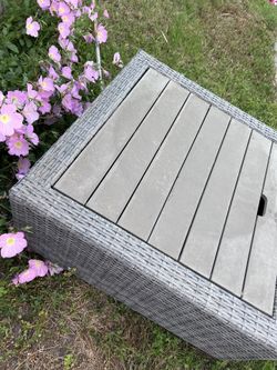 Outdoor Laurel Table With Metal Cooler Laurel Bob Bob’s Furniture