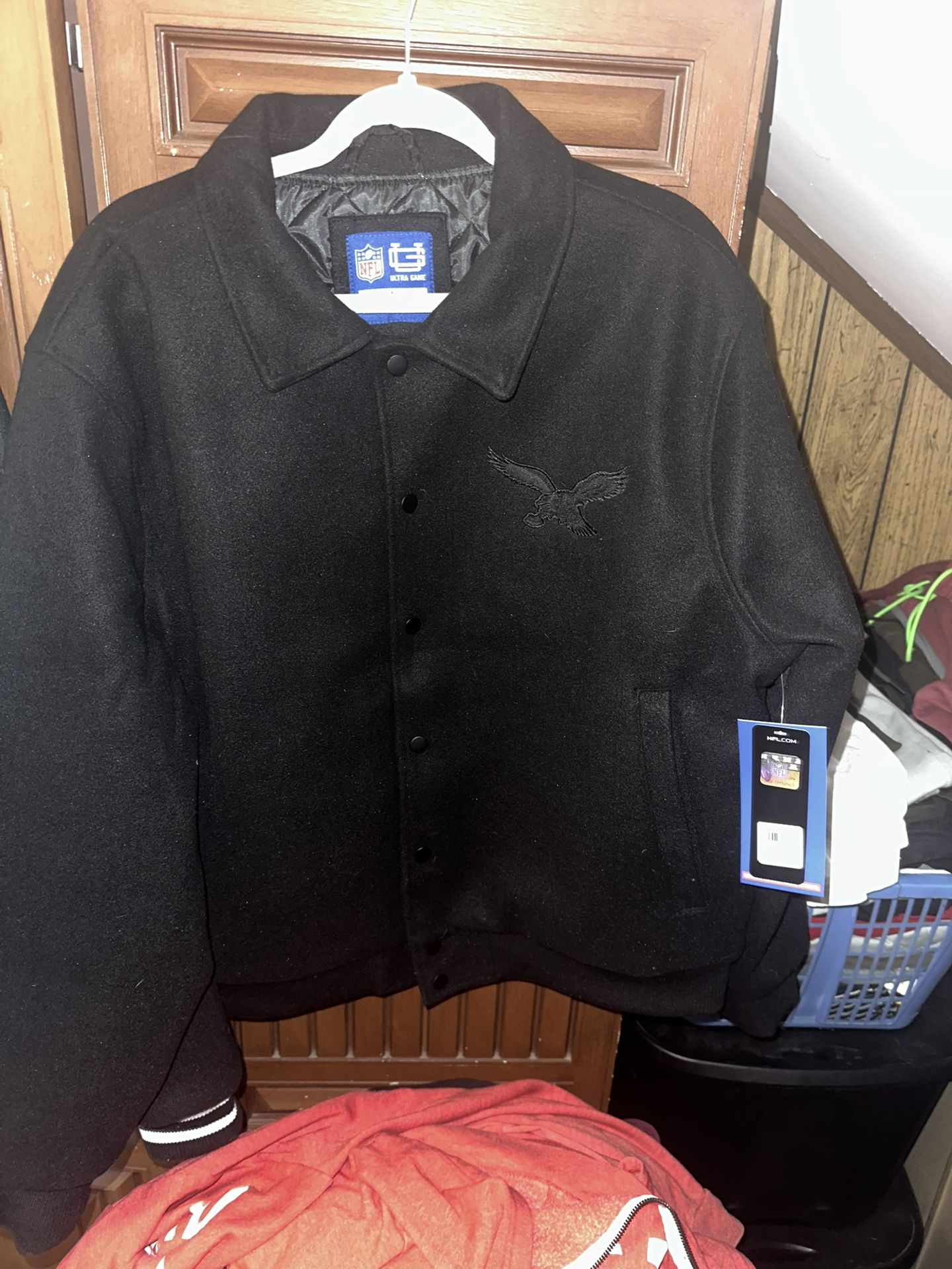 Black On Black Eagles Jacket Large