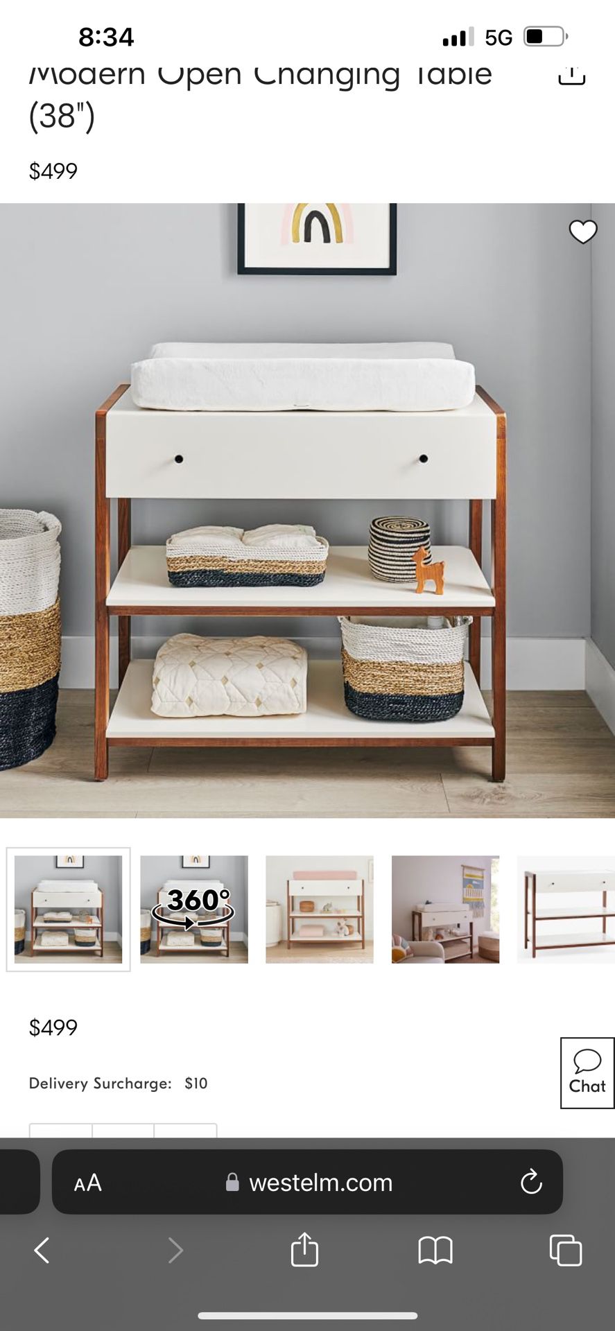 West elm Changing Table 