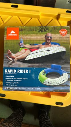 Inflatable Tube New Never Opened With Cupholder Back Rest And Head Support Comfortable Mesh Bottom With RopeNEW $12