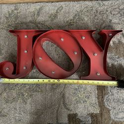 Metal JOY Lighted Sign Aaron Brothers Marquees 24.75" Battery Powered