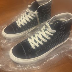 Navy Blue/light Blue Checkered Vans Size 9/ W 10.5