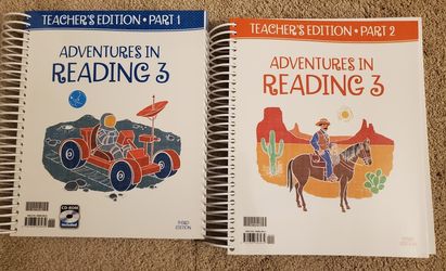 BJU Press Adventures In Reading 3: Teacher's Editions 1 & 2, Student Texts Books A & B, Worktext Answer Key, And 2 Student Workbooks