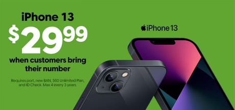 iPhone 13 For Only $29.99 When You Switch To Cricket!