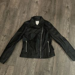 Black Pleather Ruffle Jacket (youth)