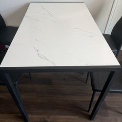 White Faux Marble Table