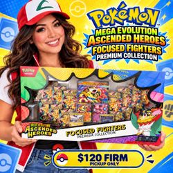 Pokémon Mega Evolution Ascended Heroes Focused Fighters Premium Collection 120 FIRM