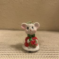 Vintage Ceramic Mouse Christmas Ornament 