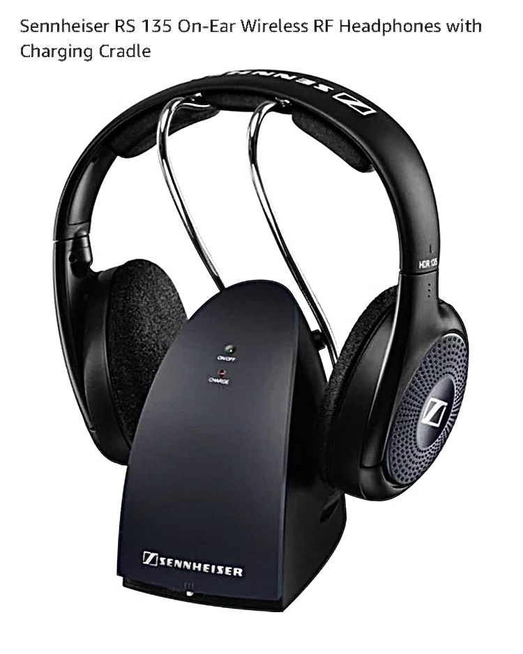 Sennheiser RS 135 On-Ear Wireless RF Wireless Headphones with Charging Cradle READ DESCRIPTION ...SEE MORE