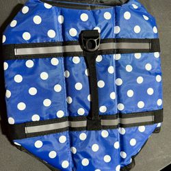 Sheripet Dog / Cat Blue with Polka Dots Life Jacket, Life Vest - Size: M