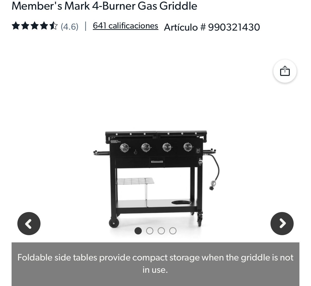 Member's Mark 4-Burner Gas Griddle