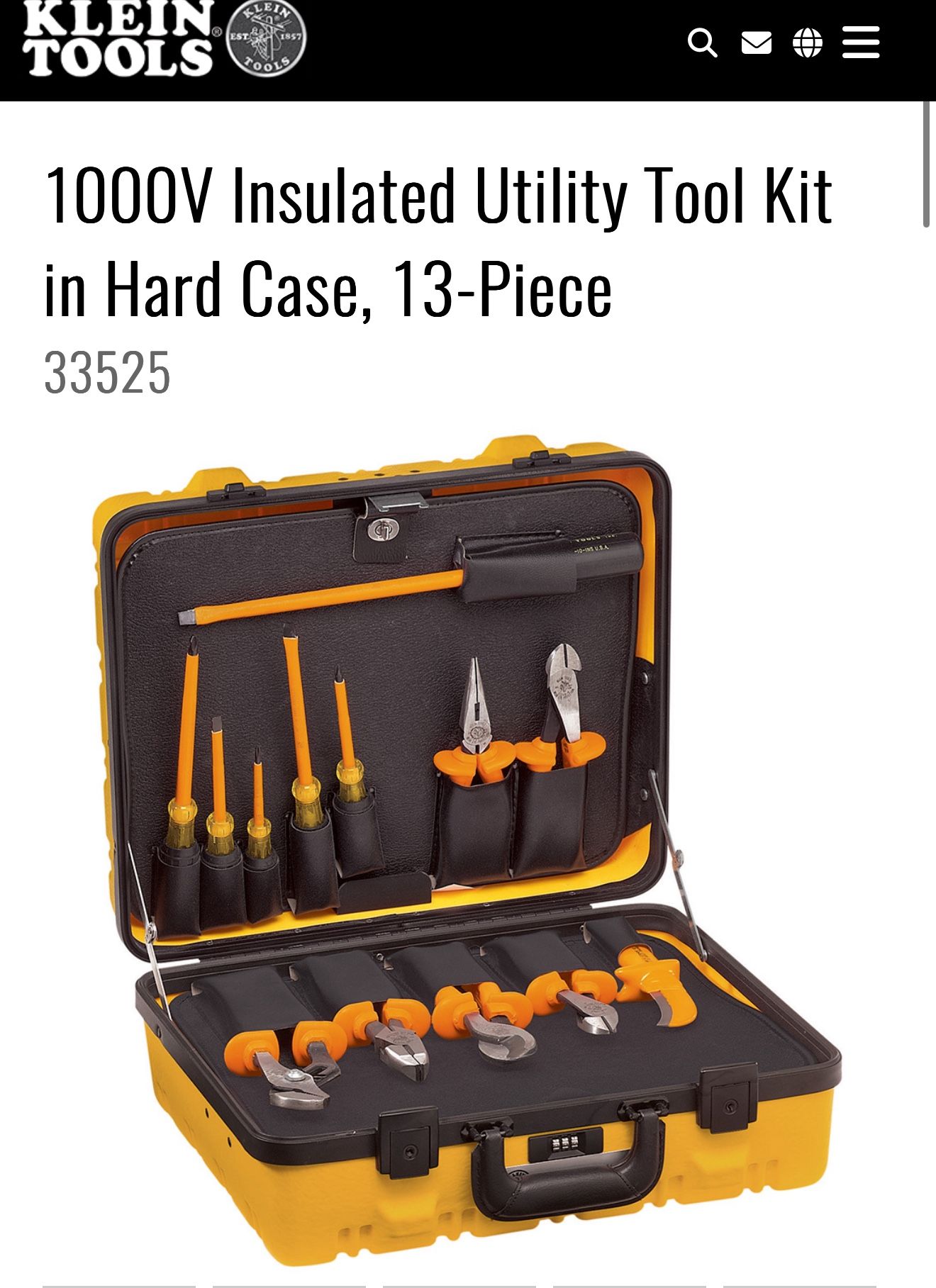 1000V Insulated Utility Tool Kit in Hard Case, 13-Piece