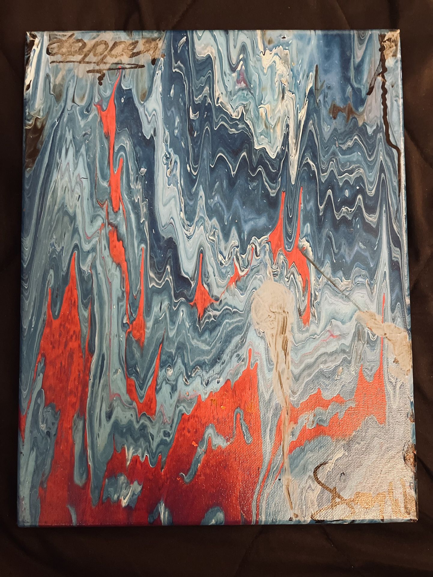Glacier - Poured acrylic on stretched canvas