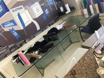 10ft all glass table.