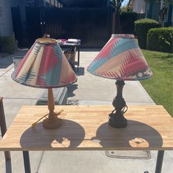 Set Of Lamps Southwest Lampshade 2 Feet High