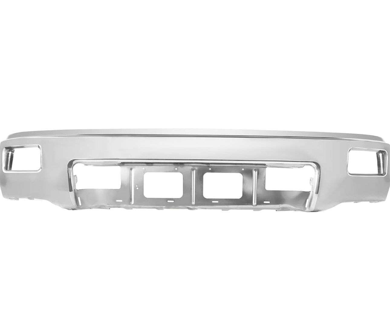 Front Bumper Cover Chrome Fit For 2014-2015 Chevy Silverado 1500 W/Parking Aid Sensor Holes Fog Hole