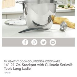  PH HEALTHY COOK-SOLUTIONS 14" 21-Qt. Stockpot w/ Culinario Series  