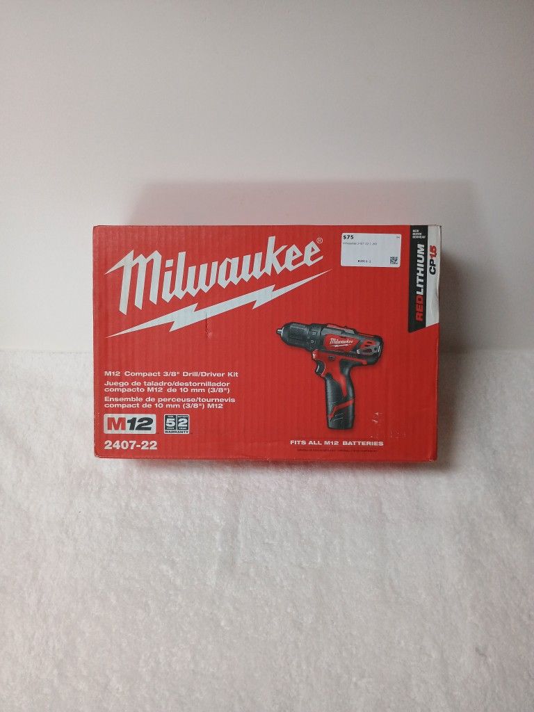 Milwaukee M12 Compact 3/8" Drill/Driver Kit (model 2407-22)