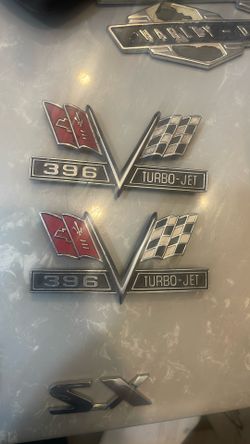 Vintage 1960s Chevy 396 Turbo-Jet Car Emblem