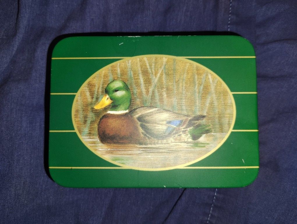 Vintage Mallard Duck Card Tin With 2 Playing Card Decks