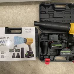 Cordless Leaf Blower, Premium Handheld Leaf Blower + 3 Nozzles and 2 Batteries 