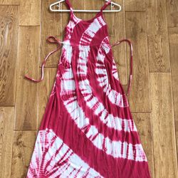 strapless open back dress NOMAD Fuchsia Tie-Dye Maxi Dress - Open back Tie dye Maxi Dress main image 0