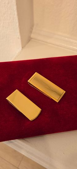 Two Brand New Vintage Gold Polished Money Clips