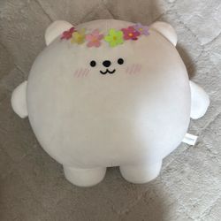 BIG Takashoji Flower Crown White Round Happy Blushing Bear 17'' Round 1