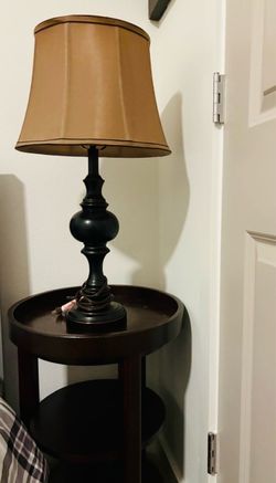 Table and Lamp with Fabric Shade