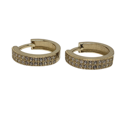 10k Yellow Gold huggies with stones