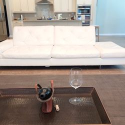 Off White Leather Sofa