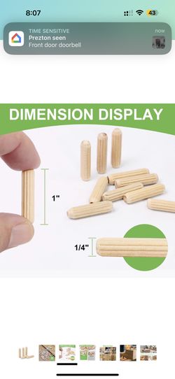 Pack Of 28 1/4" x 1" Wooden Dowel Pins, FoDau770 Fluted Wood Dowel Rods, Natural Beech Wood Dowel Pegs for Crafts