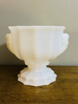 Vintage Milk Glass Vase Bowl