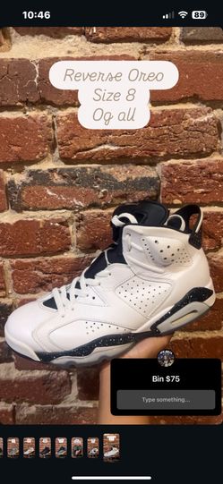 Jordan 6 Reverse Oreo Size 8