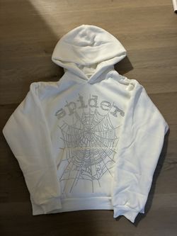 White Rhinestone Spider Hoodie