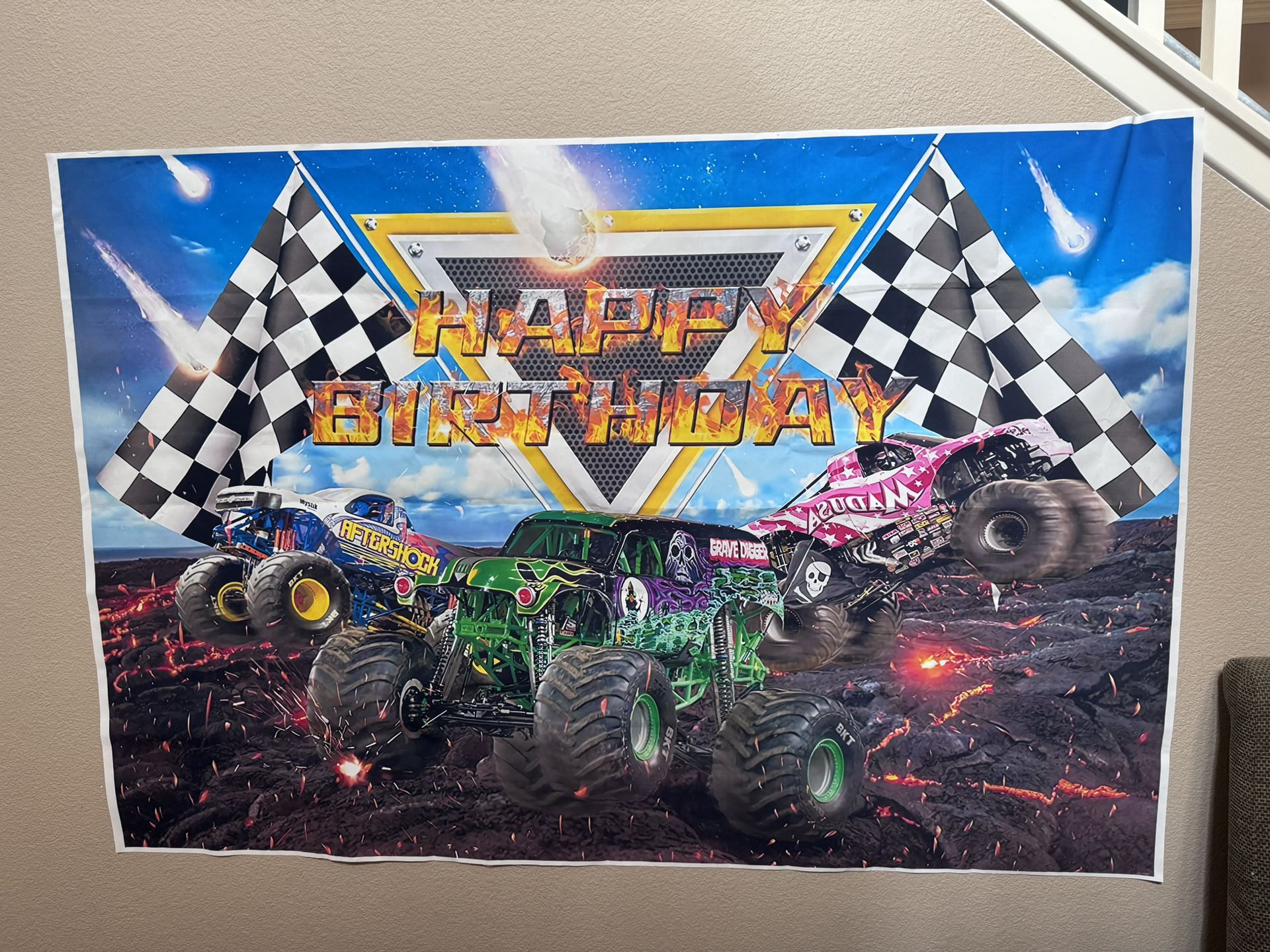 Monster Truck Party Back Drop