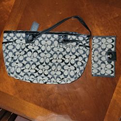 Authentic coach purse used and wallet used 