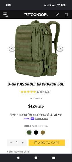Condor 3 day Assault Pack - Excellent Condition