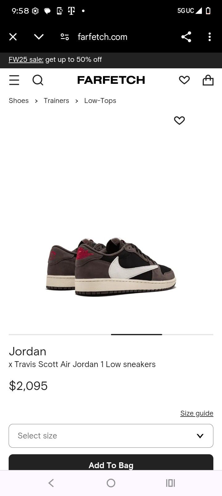 x Travis Scott Air Jordan 1 Low sneakers