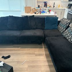 Black Corduroy Sectional 