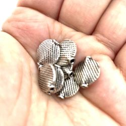 Sterling 12mm Coin Beads 7pc