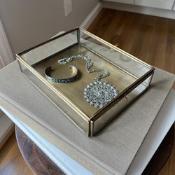 Brass & Glass Trinket Box ( 8"x6"x2” ) firm on price