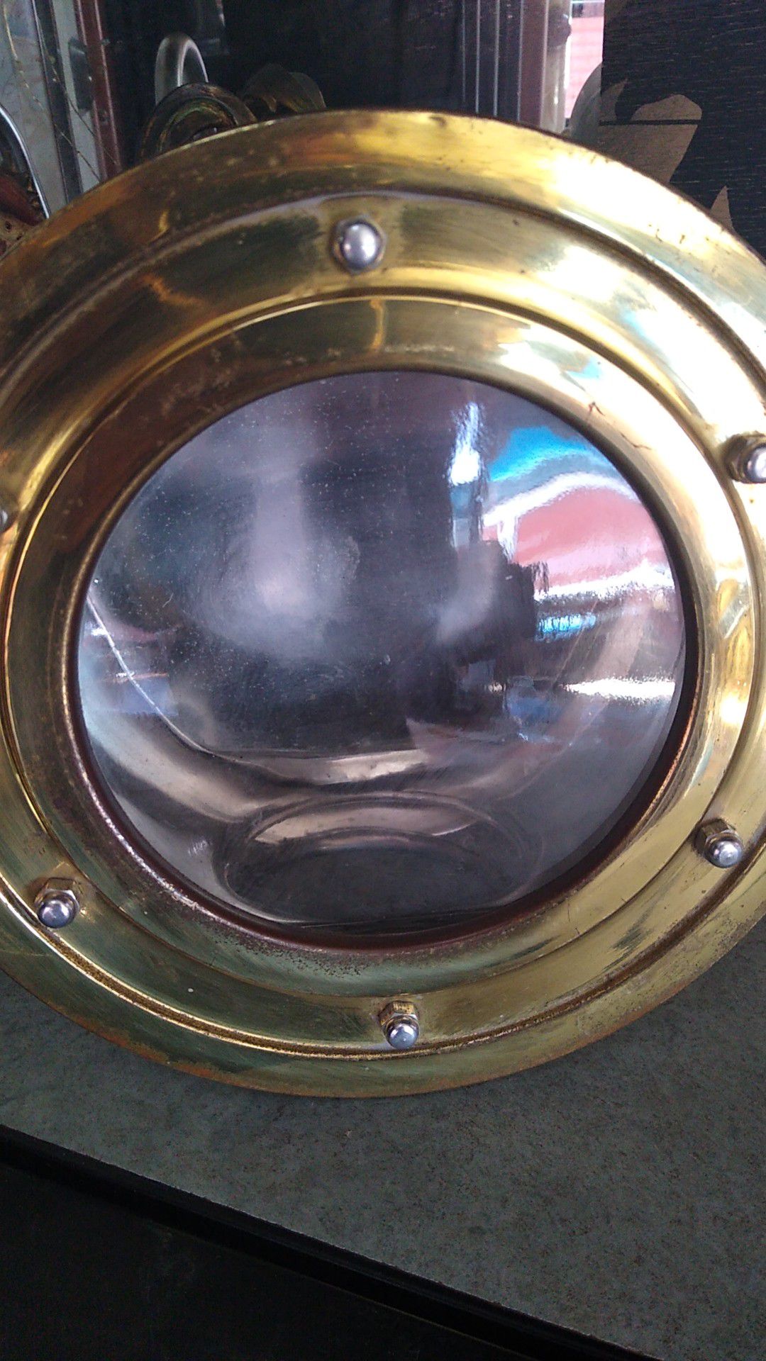 Antique Brass and glass nautical light