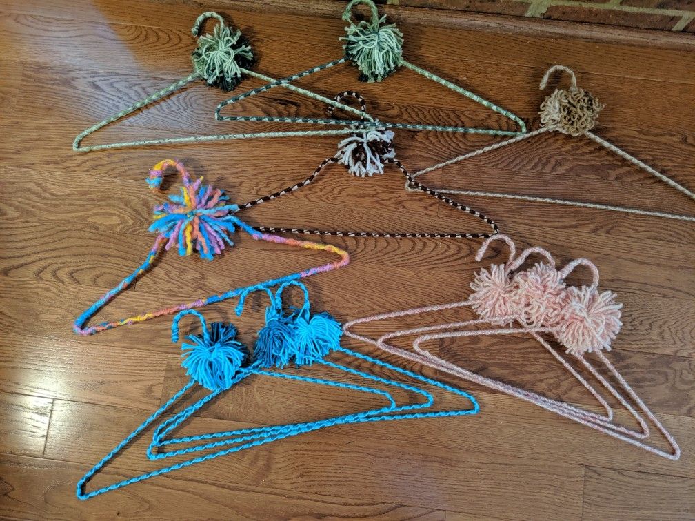 Yarn Covered Clothes Hangers